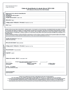 Sepa B2b  Form