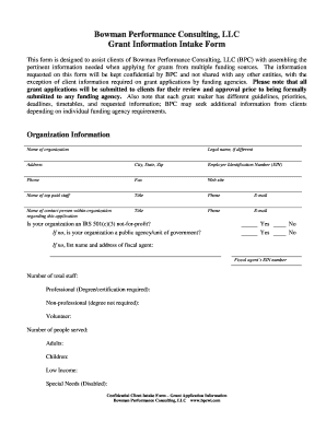 Grant Intake Form