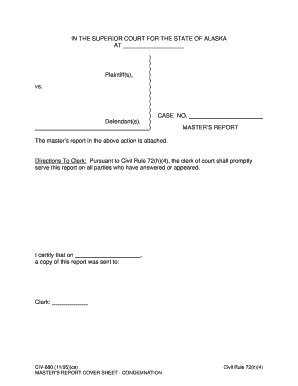 CIV 680 Master's Report Cover Sheet Condemnation 1195 PDF  Form