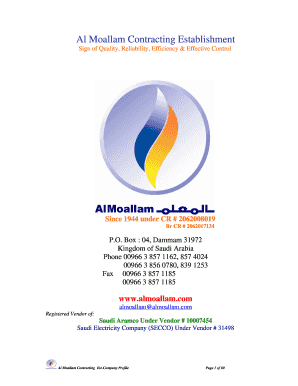 Al Moallam Company Saudi Arabia  Form