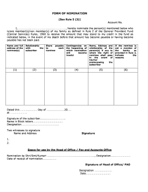 Gpf Nomination Form Filled Sample