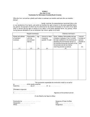 FORM 1 Nomination for Retirement GratuityDeath Ccapunjab Gov