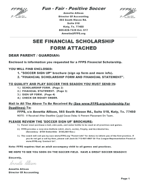 Ffps Scholarship  Form