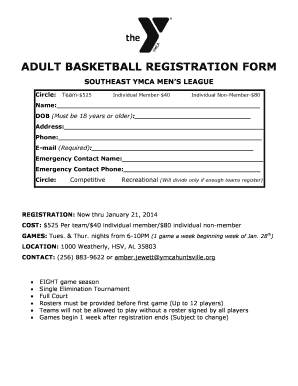 Adult Basketball Registration Form Heart of the Valley YMCA