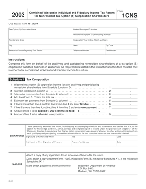 Wisconsin 1cns Form