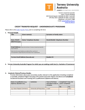 Torrens Credit Transfer Form