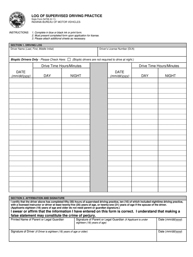  Driving Practice Log Sheet Form 2017