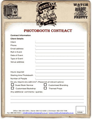 360 Photo Booth Contract  Form