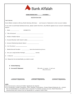 Bank Alfalah App Registration  Form