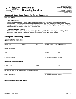 Nys Barber Apprentice Application  Form