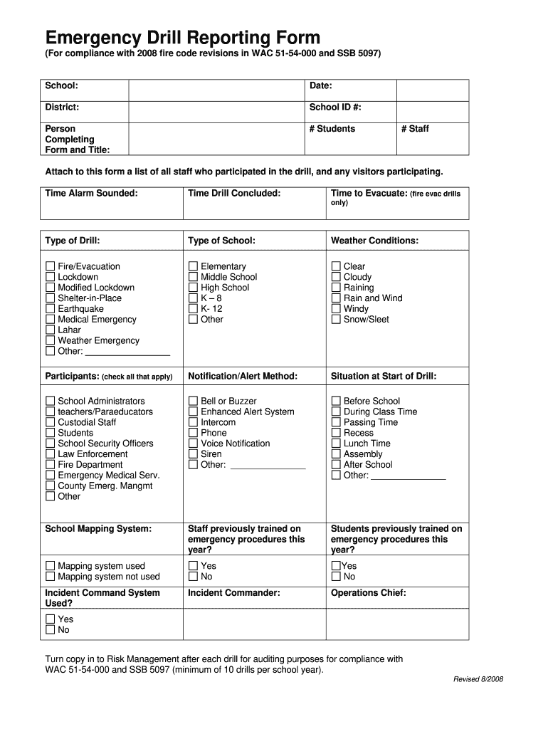  OSPI Intends that This Document Will Serve as Guidance to Schools for Compliance with Fire Code Changes and SSB 5097 2008-2024