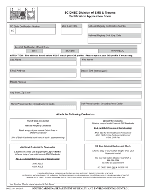 Sc Dhec Form 2351