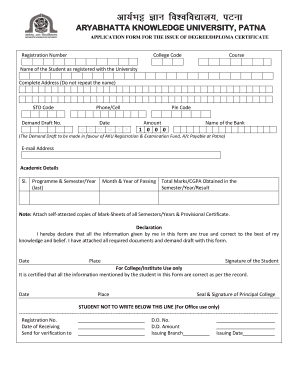 Aku Degree Form