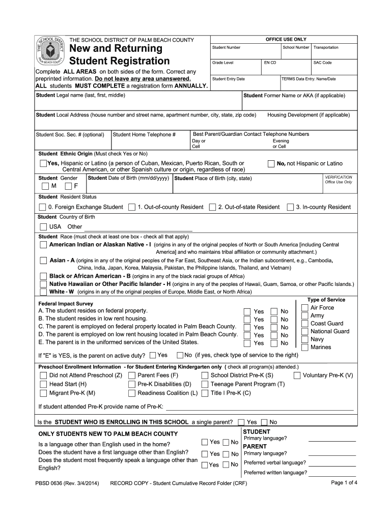  Pbsd Registration Form 2014