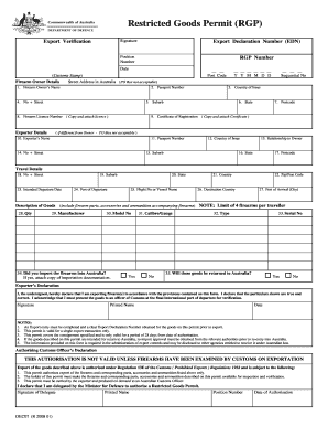 DEC 07 Restricted Goods Permit Application  Form