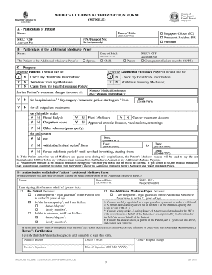 Medical Claim Authorisation Form