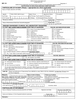 Infectious Disease Notification Form