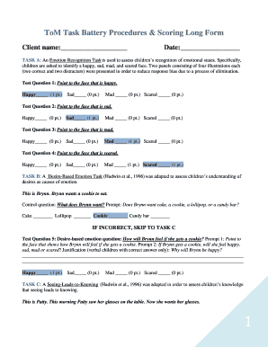 ToM Task Battery Procedures &amp; Scoring Long Form