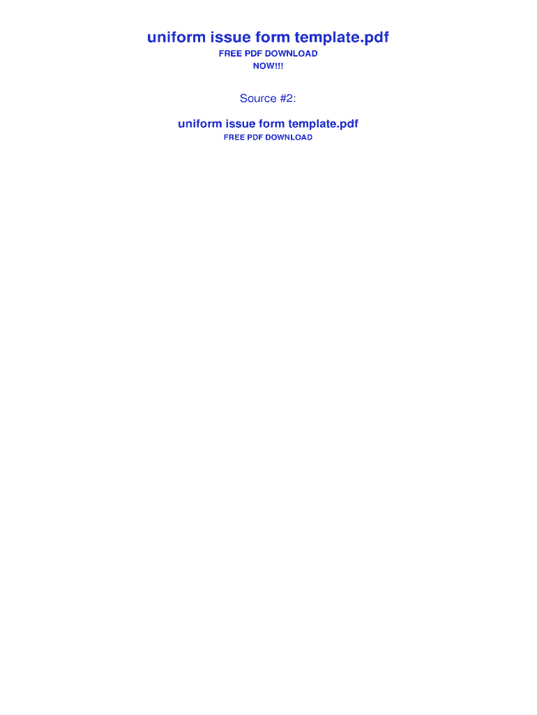 Uniform Issue Form Template  Bing  PDF Links