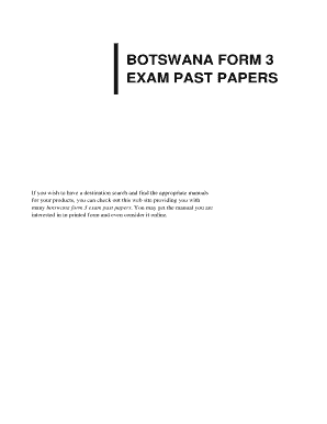 Standard 7 Revision Papers Botswana  Form