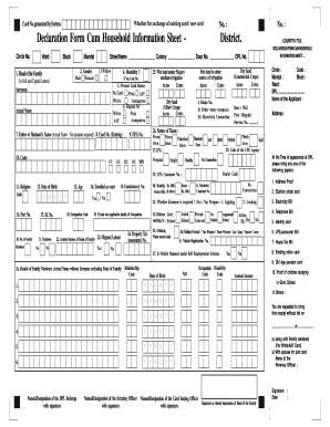 Counter Foil Declaration Form Cum Household