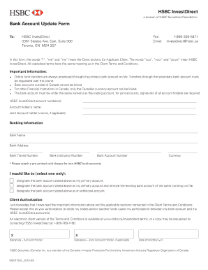 Bank Account Update Form HSBC Hsbc