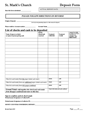  Church Deposit Form 2015-2024