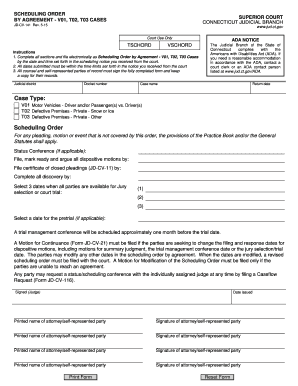  Scheduling Order Connecticut Judicial Branch CT Gov Jud Ct 2015