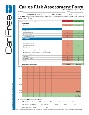 Caries Risk Assessment Form