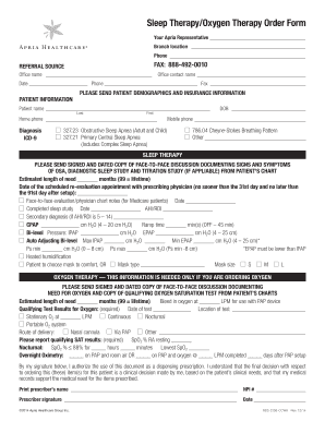 Apria Cpap Order Form
