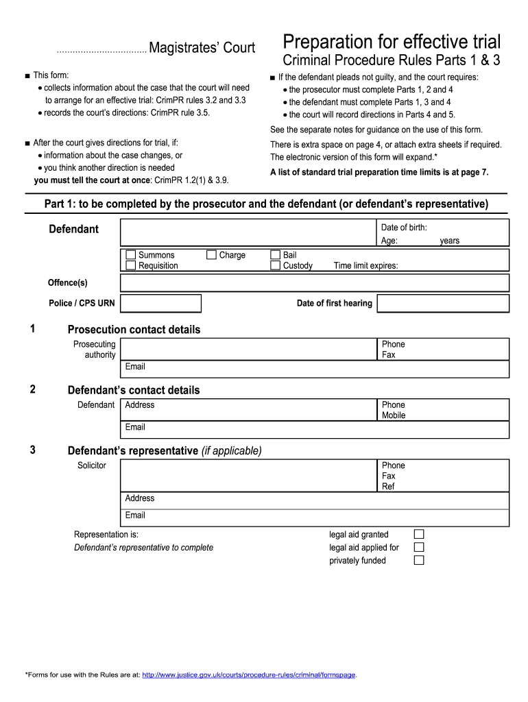  Plea Form Uk 2014-2024