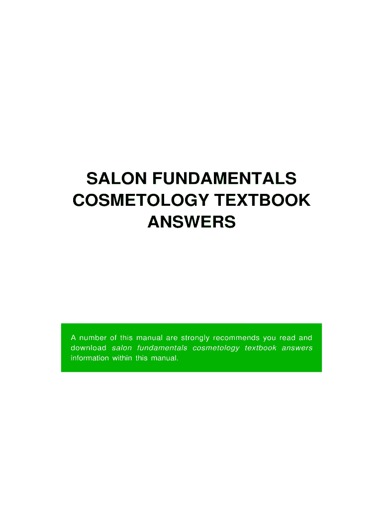 Get and Sign Salon Fundamentals Cosmetology 3rd Edition PDF 2015-2022 Form
