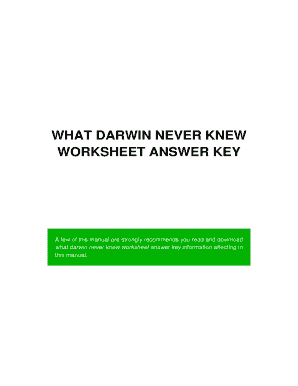 What Darwin Never Knew Video Worksheet Answers  Form