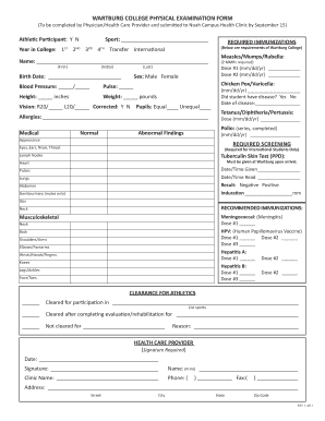 Wartburg College Physical Examination Form Waverly Health Center Waverlyhealthcenter