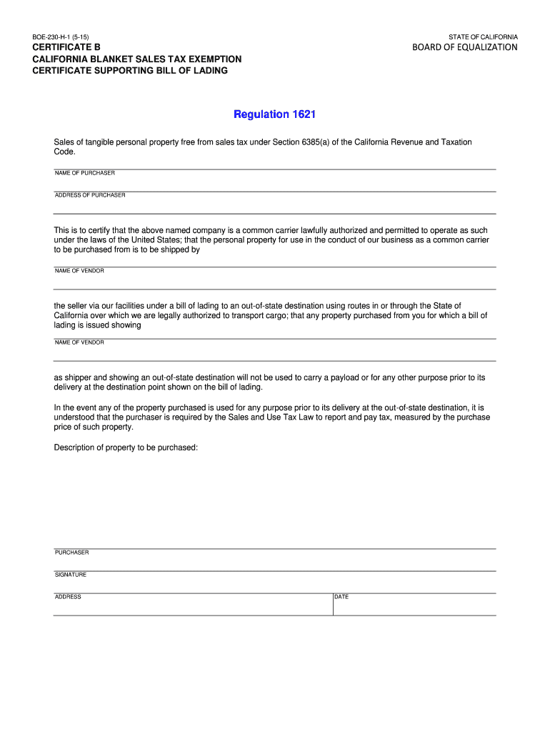  California Tax Exempt Form 2015