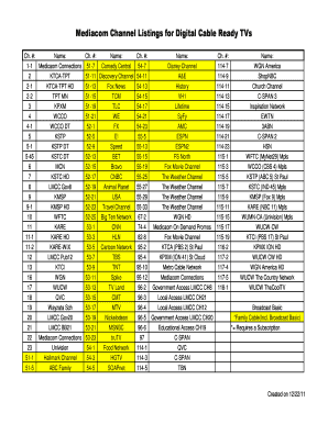 Mediacom Digital Ready Tv Guide  Form