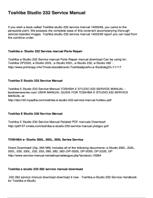 Toshiba E Studio 2309a Service Manual PDF  Form