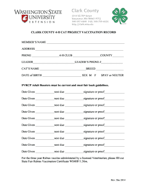 4-H Cat Health Record form - Fill Out and Sign Printable PDF Template ...