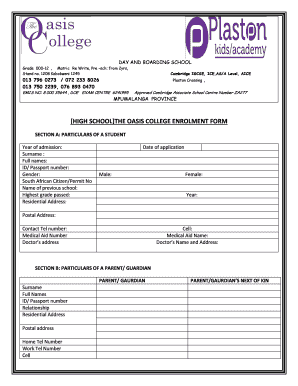 Oasis Academy  Form