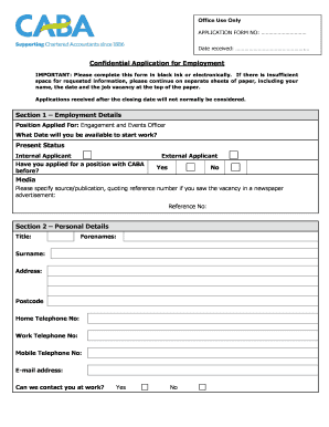 Caba Application Form