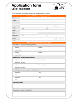 Jrs Application  Form