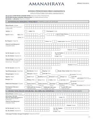 Borang Amanah Raya  Form