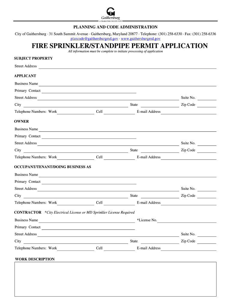 City Sprinkler Application Form