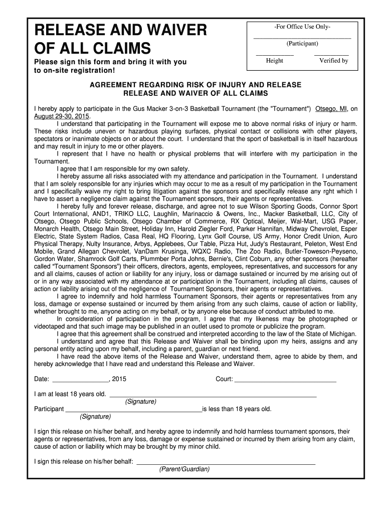 Get and Sign Printable Gus Macker Regisration Form 2015-2022