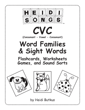 Consonant Vowel Consonant Word Families &amp; Sight  Form