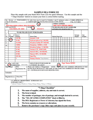 Dea Form 222