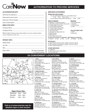 Care Now Authorization Form