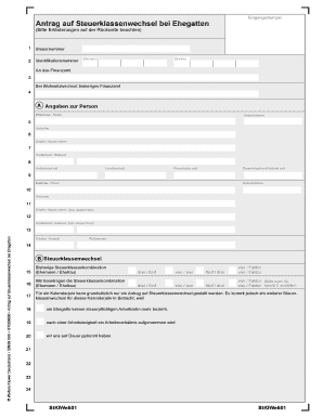 How to Fill Antrag Auf Steuerklassenwechsel Bei Ehegatten  Form