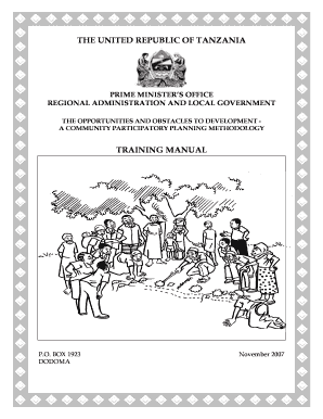 O&amp;OD Manuals Training Manual Community Participatory Planning  Form