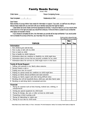 Family Survey Questionnaire  Form